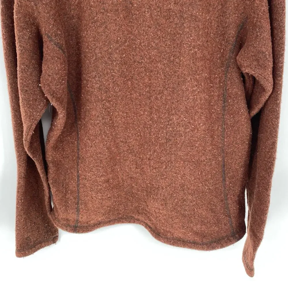 Marmot Fleece Full Zip Jacket Rust Red Sweater Knit Men's Size Large